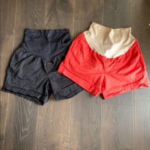Old Navy Twill MATERNITY Shorts (lot of 2)